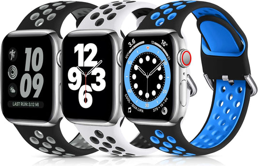 Silicone Sport Band for Apple Watch Bands 44Mm 46Mm 45Mm 49Mm 42Mm